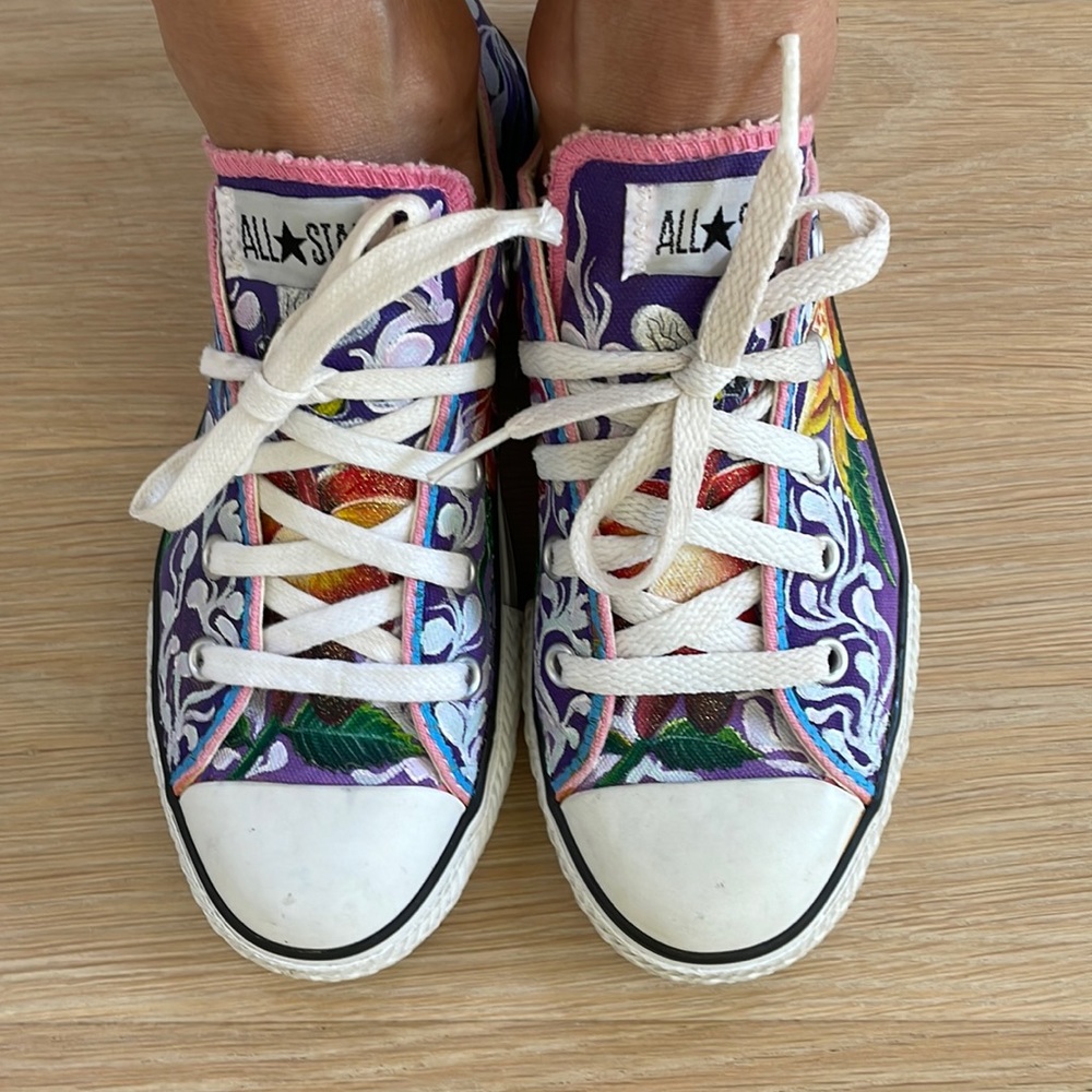 Converse Allstar Youth Customized painted sneakers, NEW